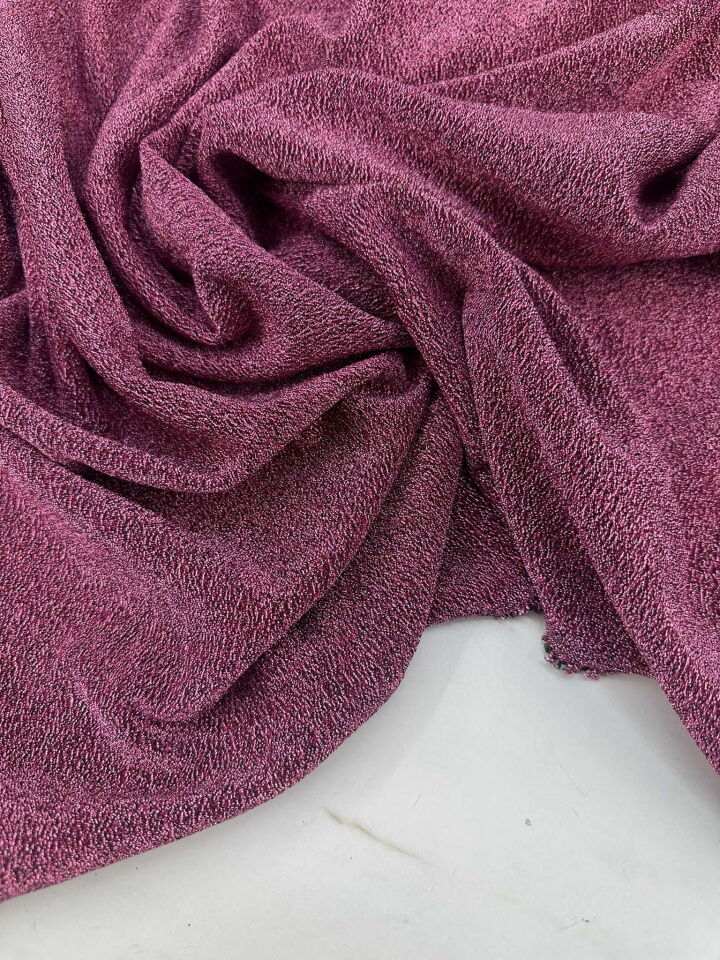 Gül Kurusu Simli Örme Kumaş