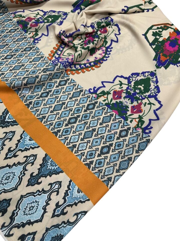 İkatlı Desen Elbiselik Gömleklik Krep Kumaş