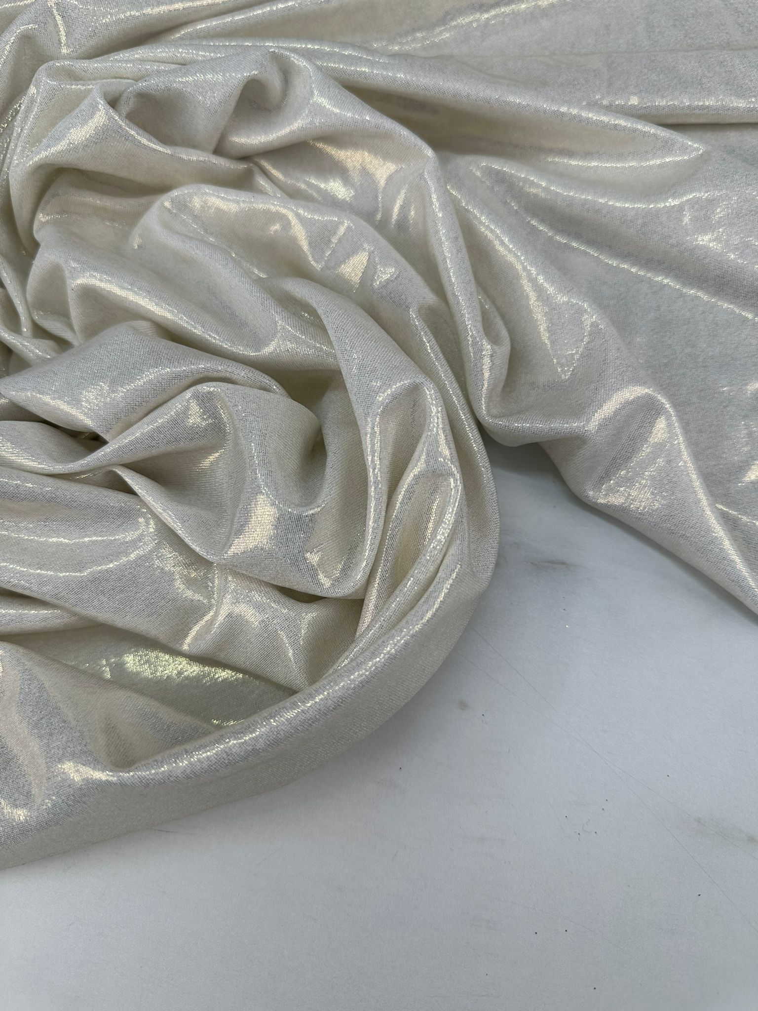 Krem Renk Lame Kumaş