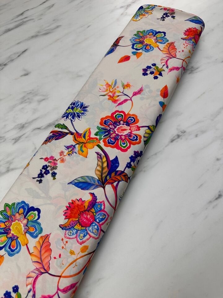 Evaro Desen Krep Kumaş Elbise Gömlek Etek Şalvar