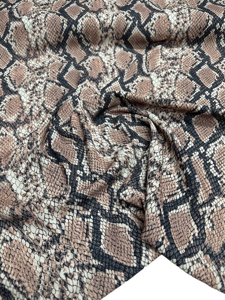 Piton Desen Elbiselik Gömleklik Krep Kumaş