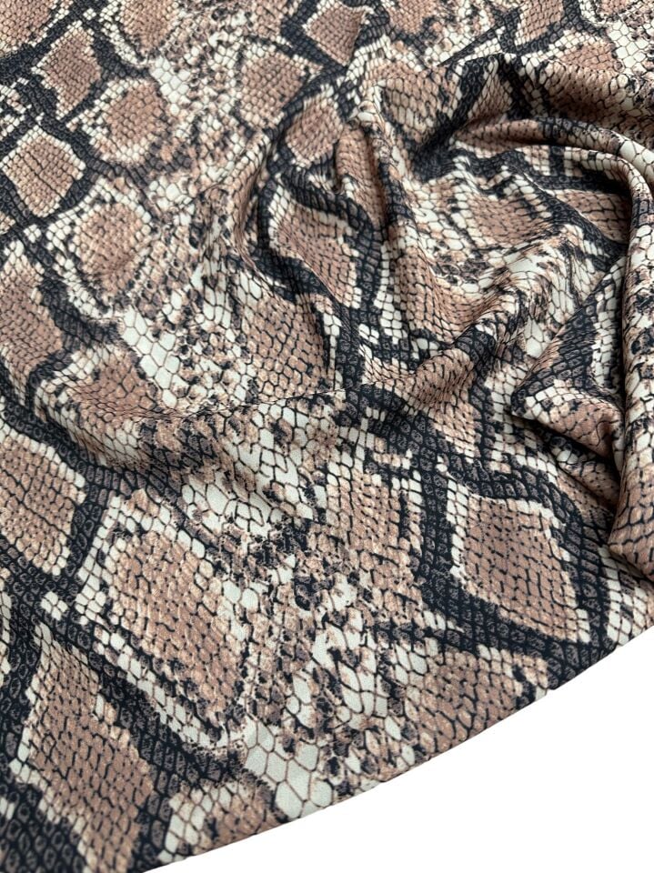 Piton Desen Elbiselik Gömleklik Krep Kumaş