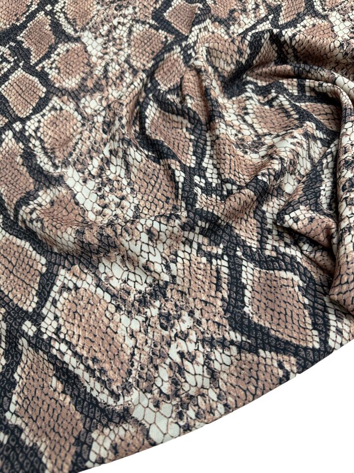 Piton Desen Elbiselik Gömleklik Krep Kumaş