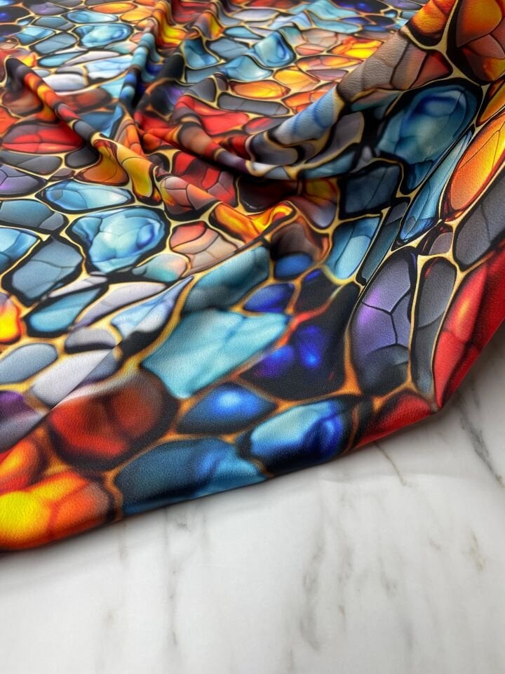 Kristal Desen Elbiselik Gömleklik Tivil Saten Kumaş