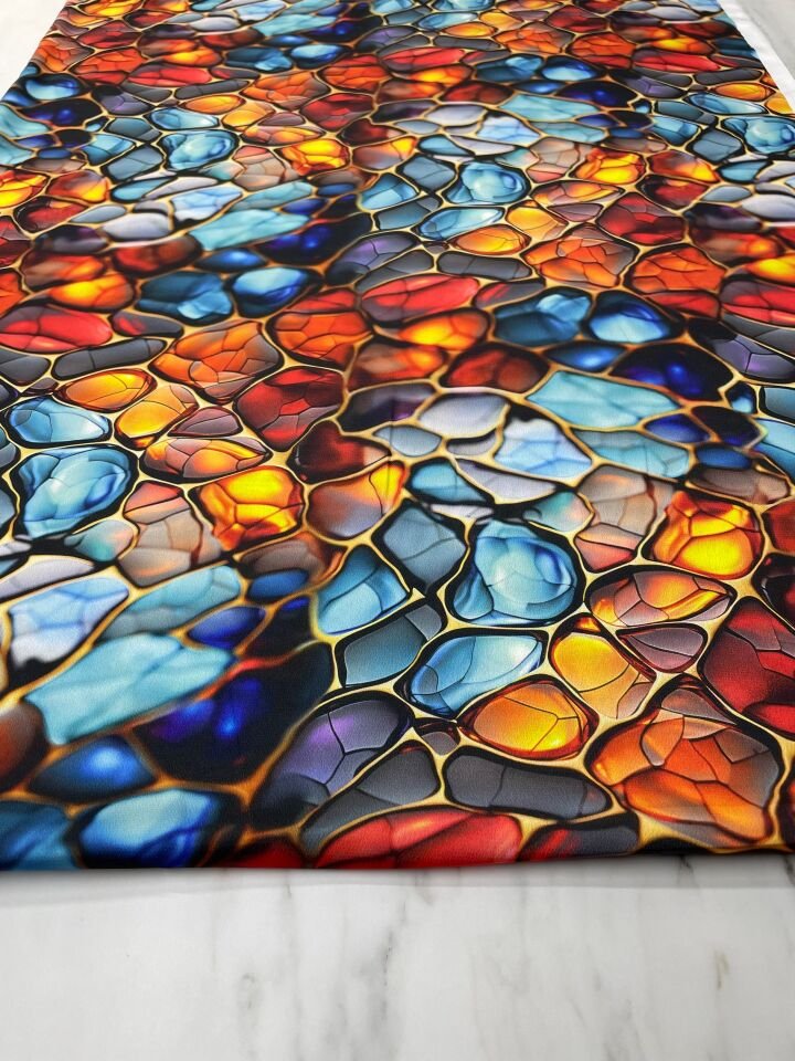 Kristal Desen Elbiselik Gömleklik Tivil Saten Kumaş