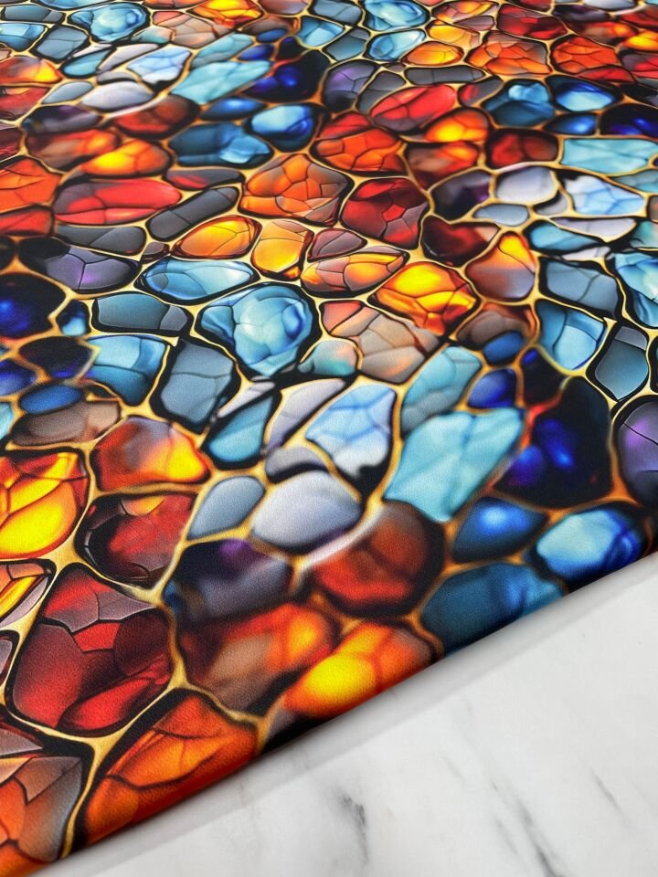 Kristal Desen Elbiselik Gömleklik Tivil Saten Kumaş