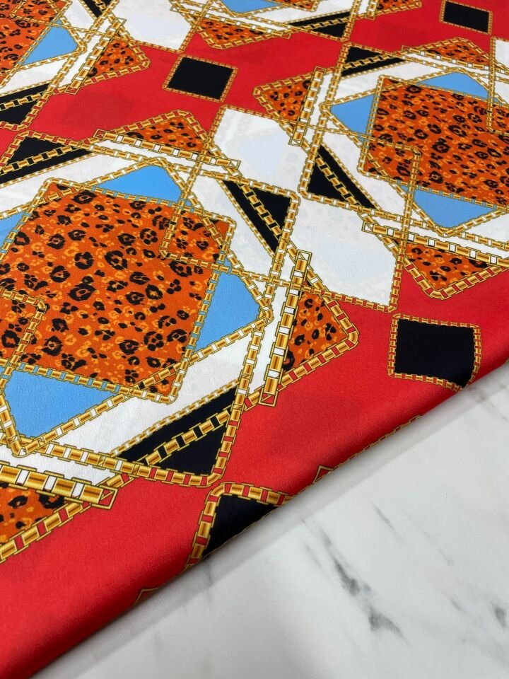 Marsilya Desen Elbiselik Gömleklik Tivil Saten Kumaş