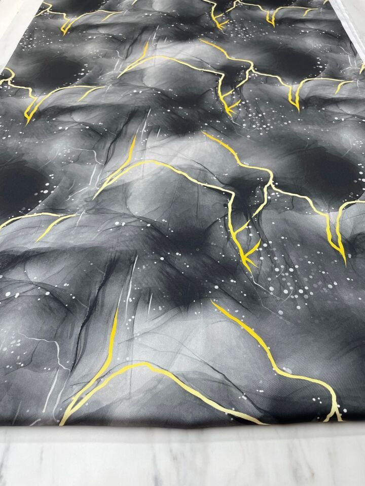 Gri Mermer Desen Elbiselik Gömleklik Tivil Saten Kumaş