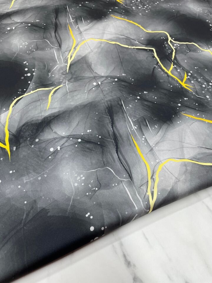 Gri Mermer Desen Elbiselik Gömleklik Tivil Saten Kumaş