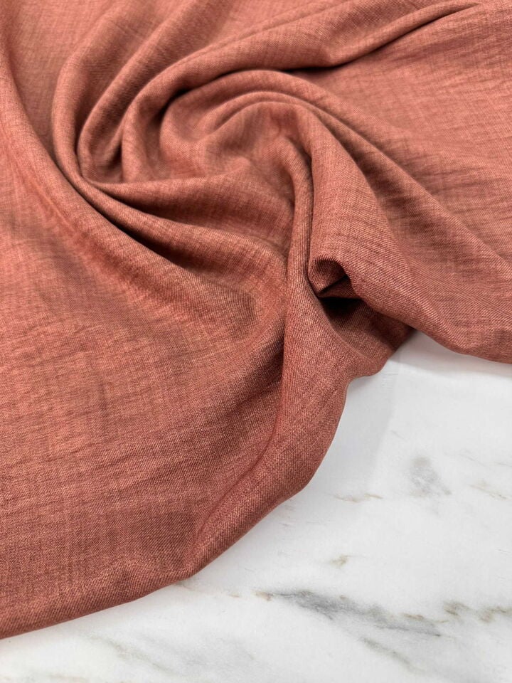 Kahfe Renk Sofya Keten Elbise Etek Ceket Pantolon