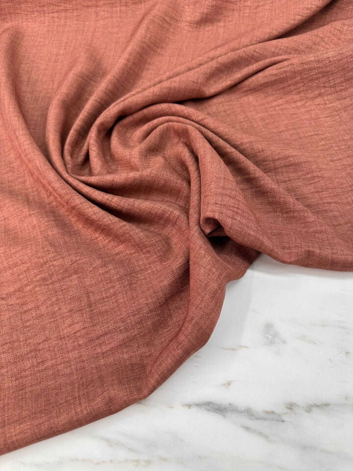 Kahfe Renk Sofya Keten Elbise Etek Ceket Pantolon