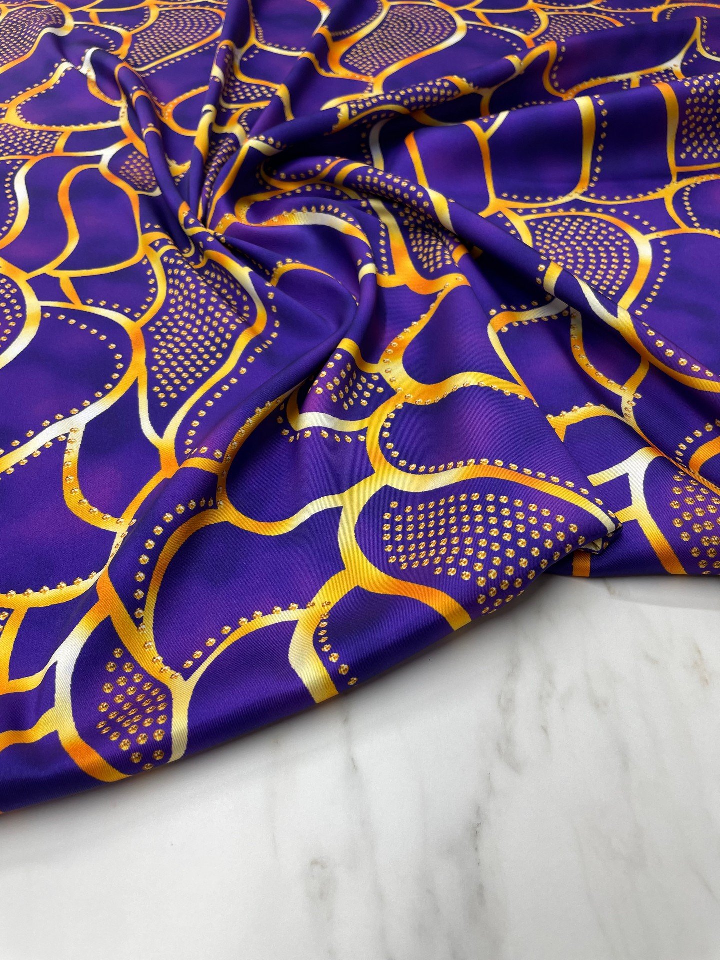 Mor Viva Desen Elbiselik Gömleklik Tivil Saten Kumaş