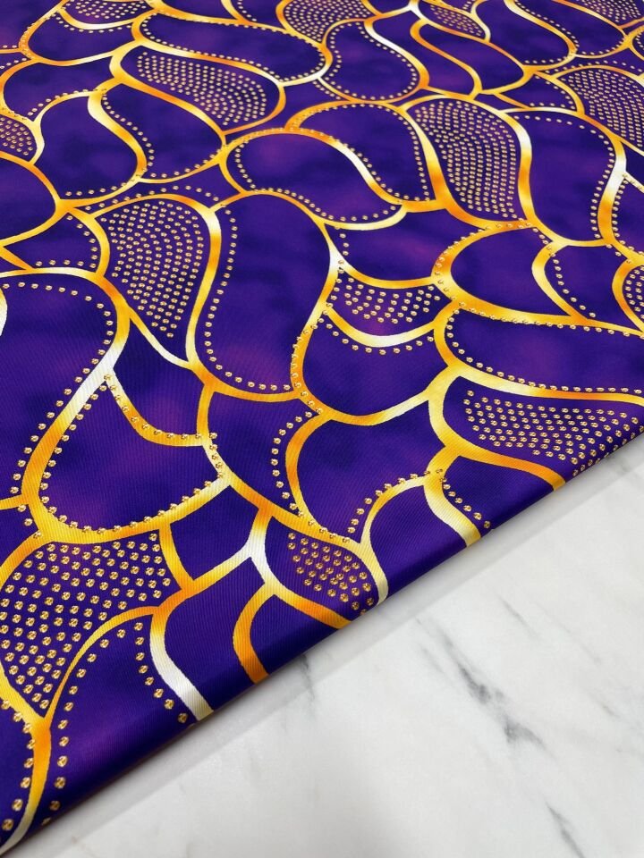 Mor Viva Desen Elbiselik Gömleklik Tivil Saten Kumaş