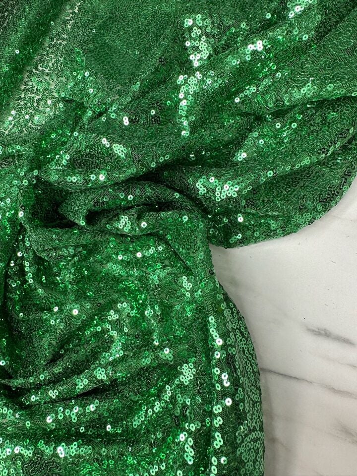 Yeşil 3 milim Elbiselik Abiyelik Payet Kumaş