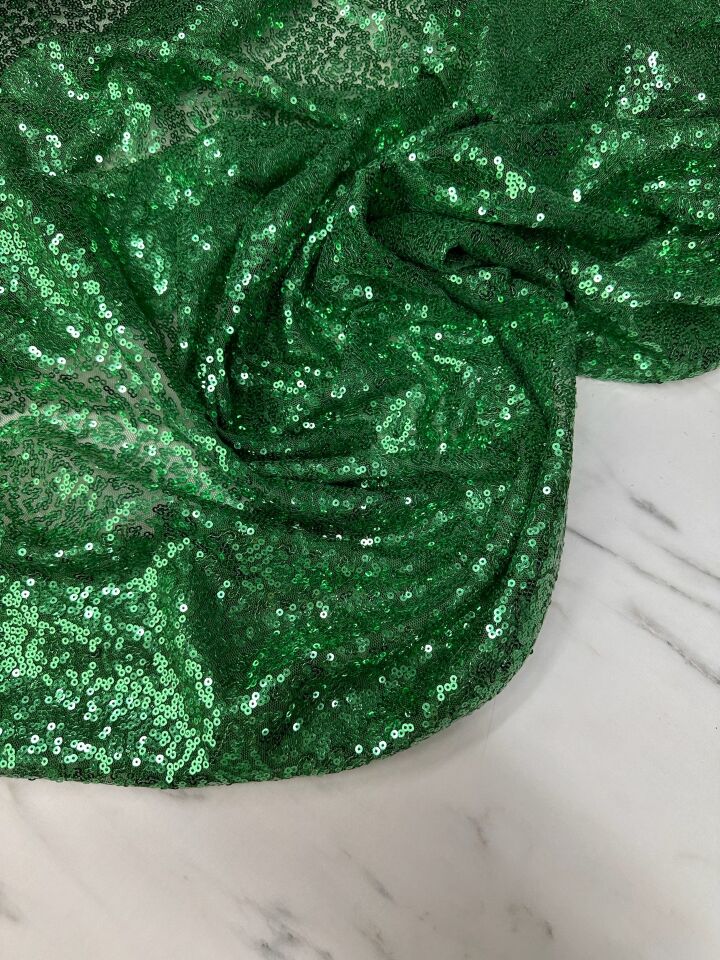 Yeşil 3 milim Elbiselik Abiyelik Payet Kumaş