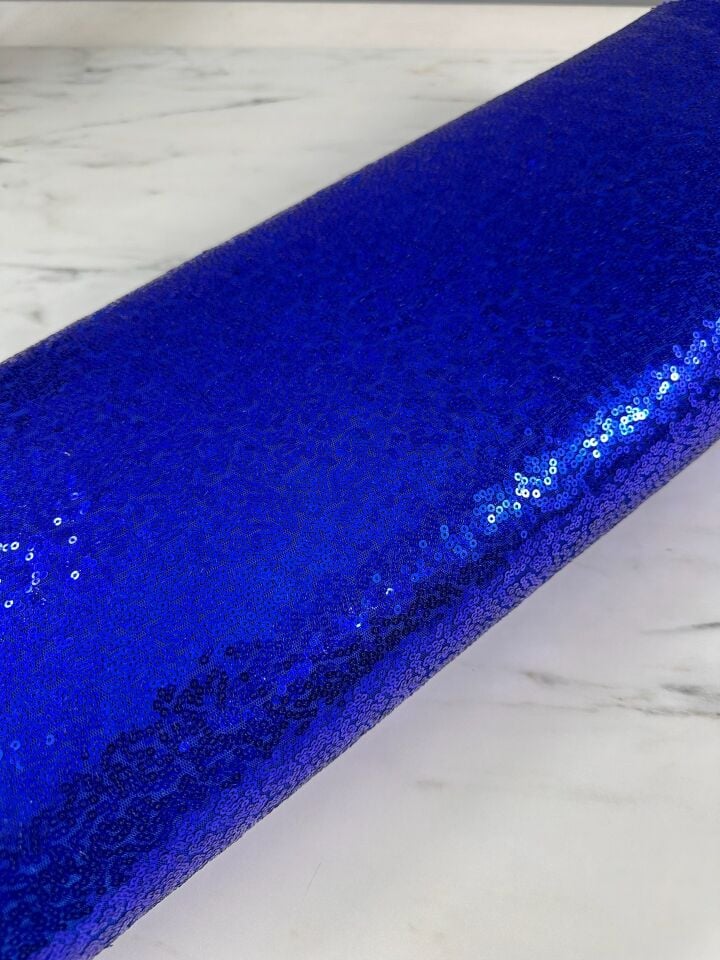 Saks Mavisi 3 milim Elbiselik Abiyelik Payet Kumaş