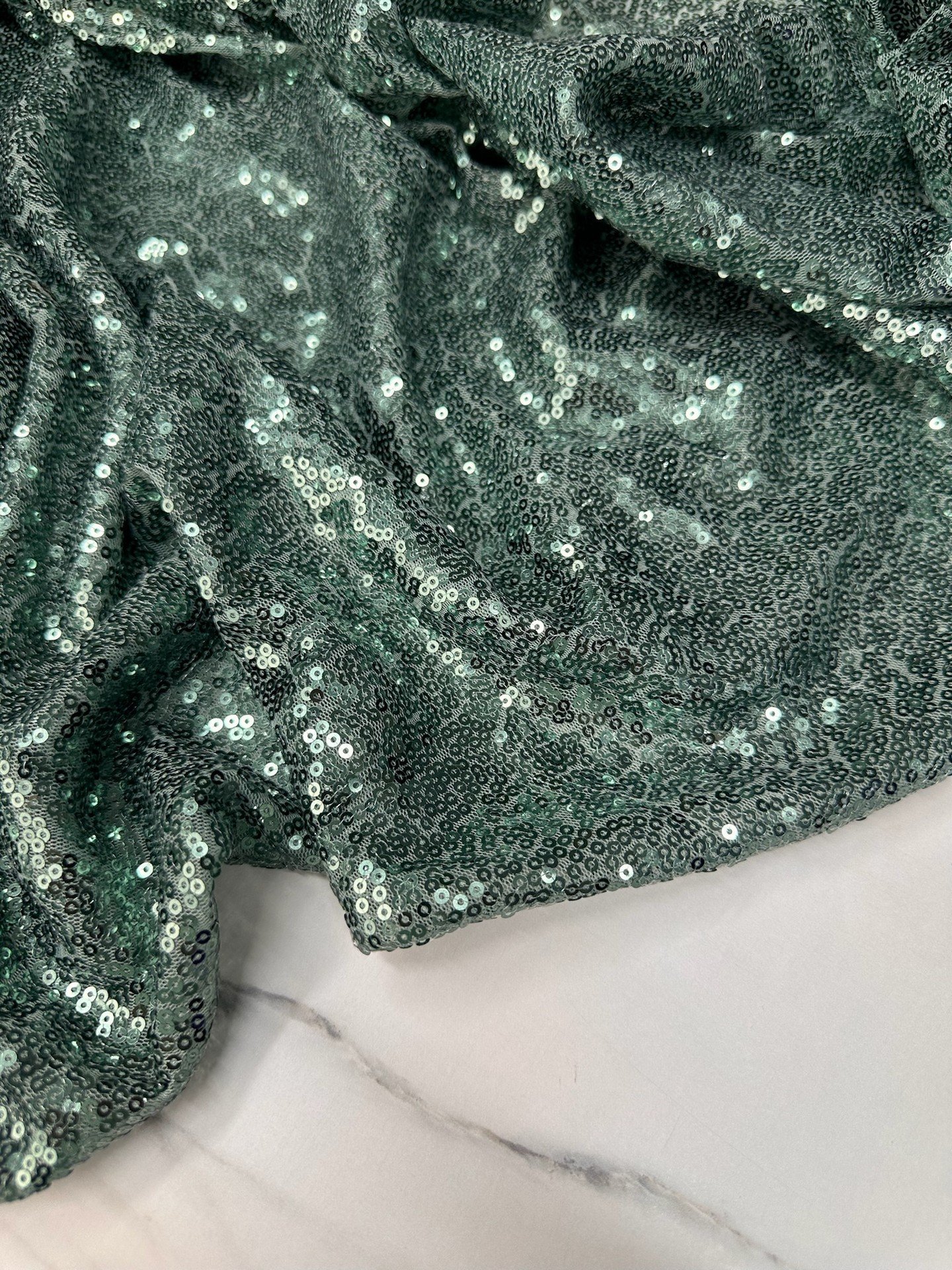 Su Yeşili 3 milim Elbiselik Abiyelik Payet Kumaş