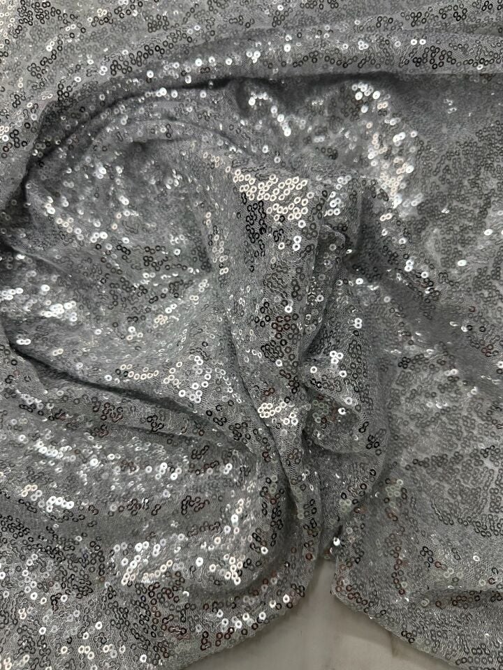 Gri 3 milim Elbiselik Abiyelik Payet Kumaş