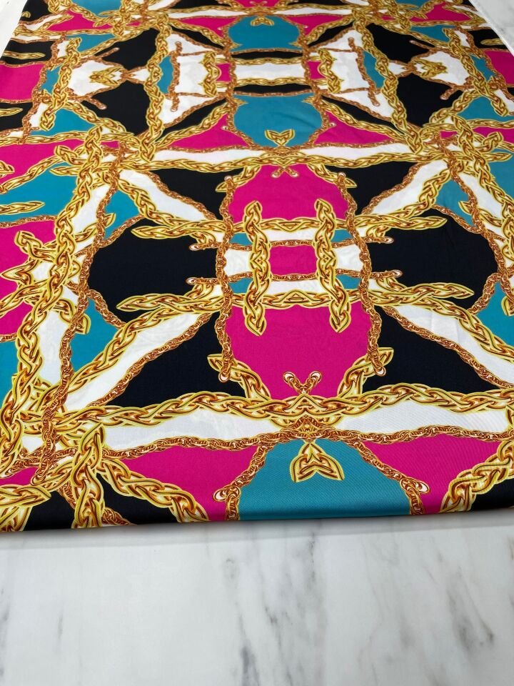 Verona Desen Elbiselik Gömleklik Tivil Saten Kumaş