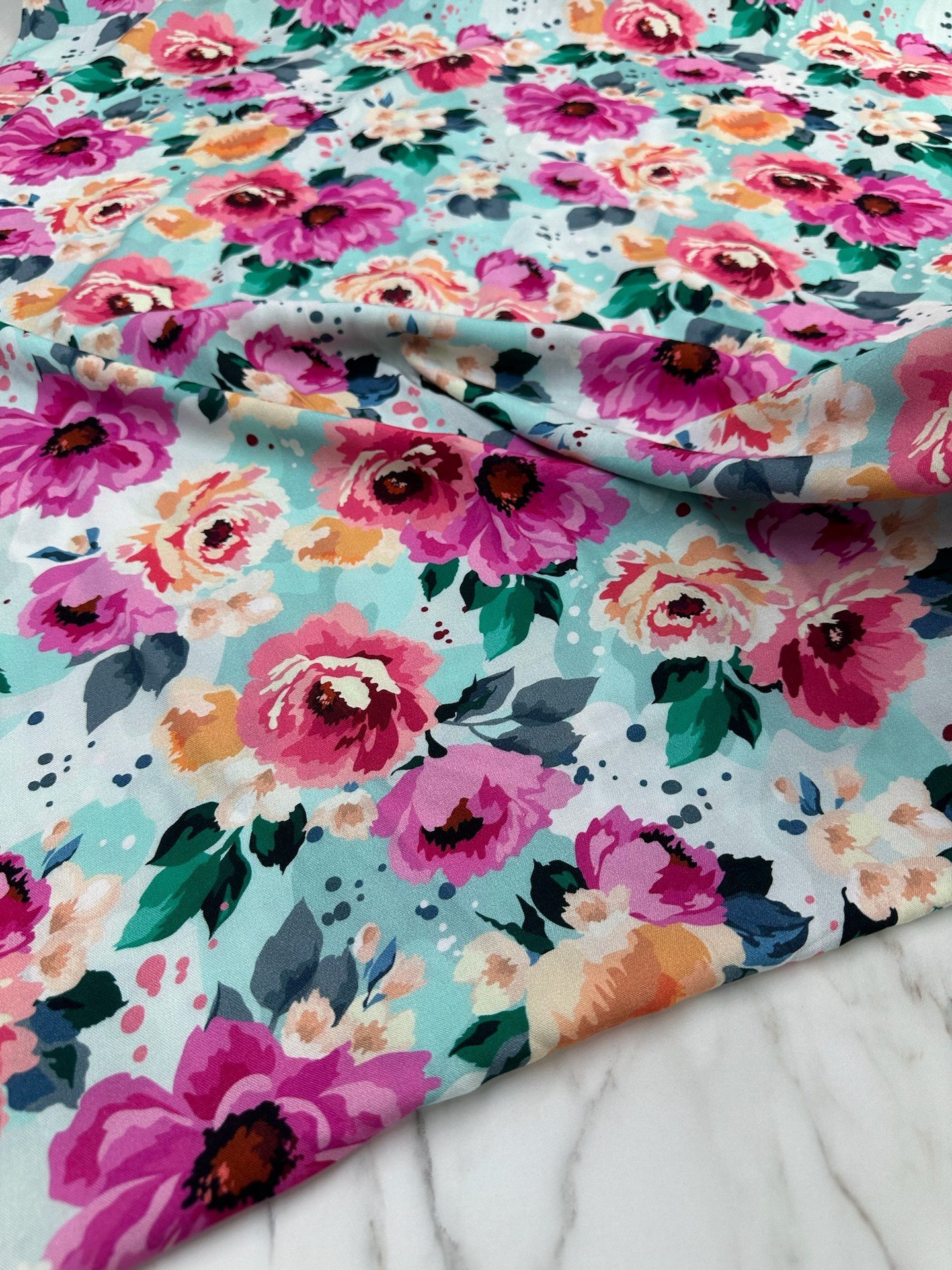 Dijital Baskı Bambu Elbiselik Viskon Kumaş