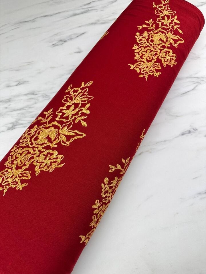 Motif Desen Viskon Elbise Etek Gömlek Şalvar