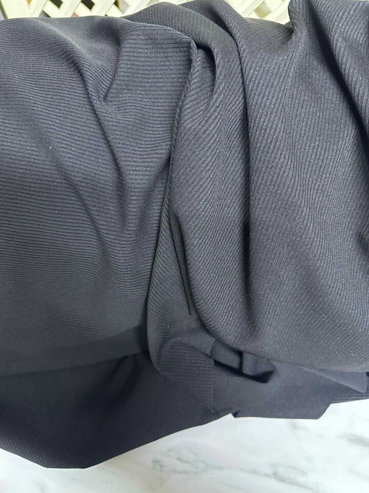 Siyah Fitilli Penye Tayt Bluz İçin