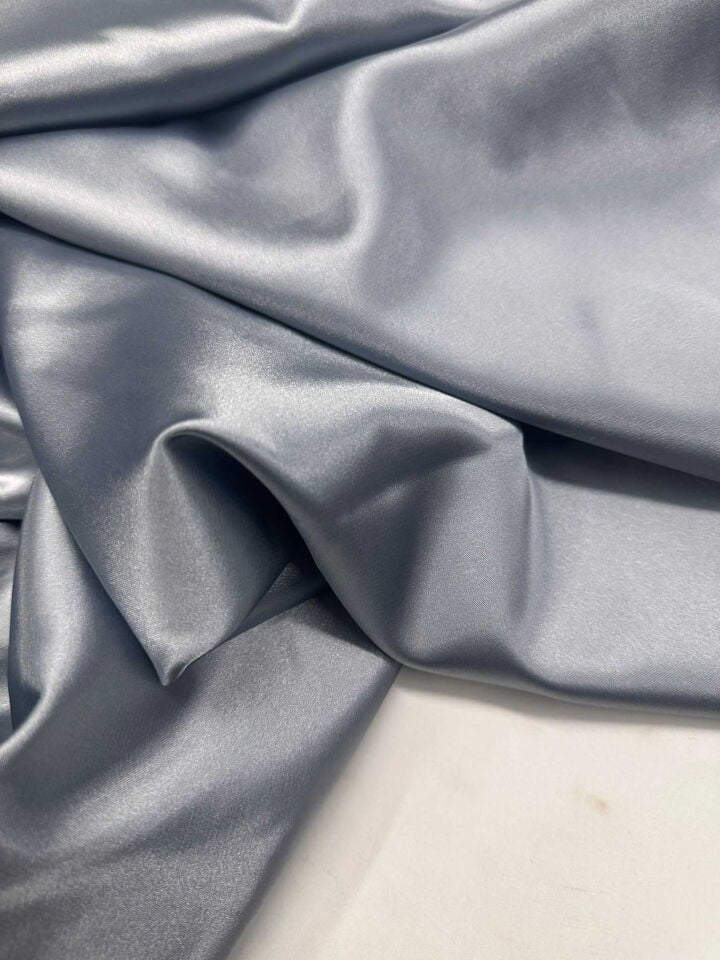 Gri Likralı İpek Saten Elbise Etek Şalvar