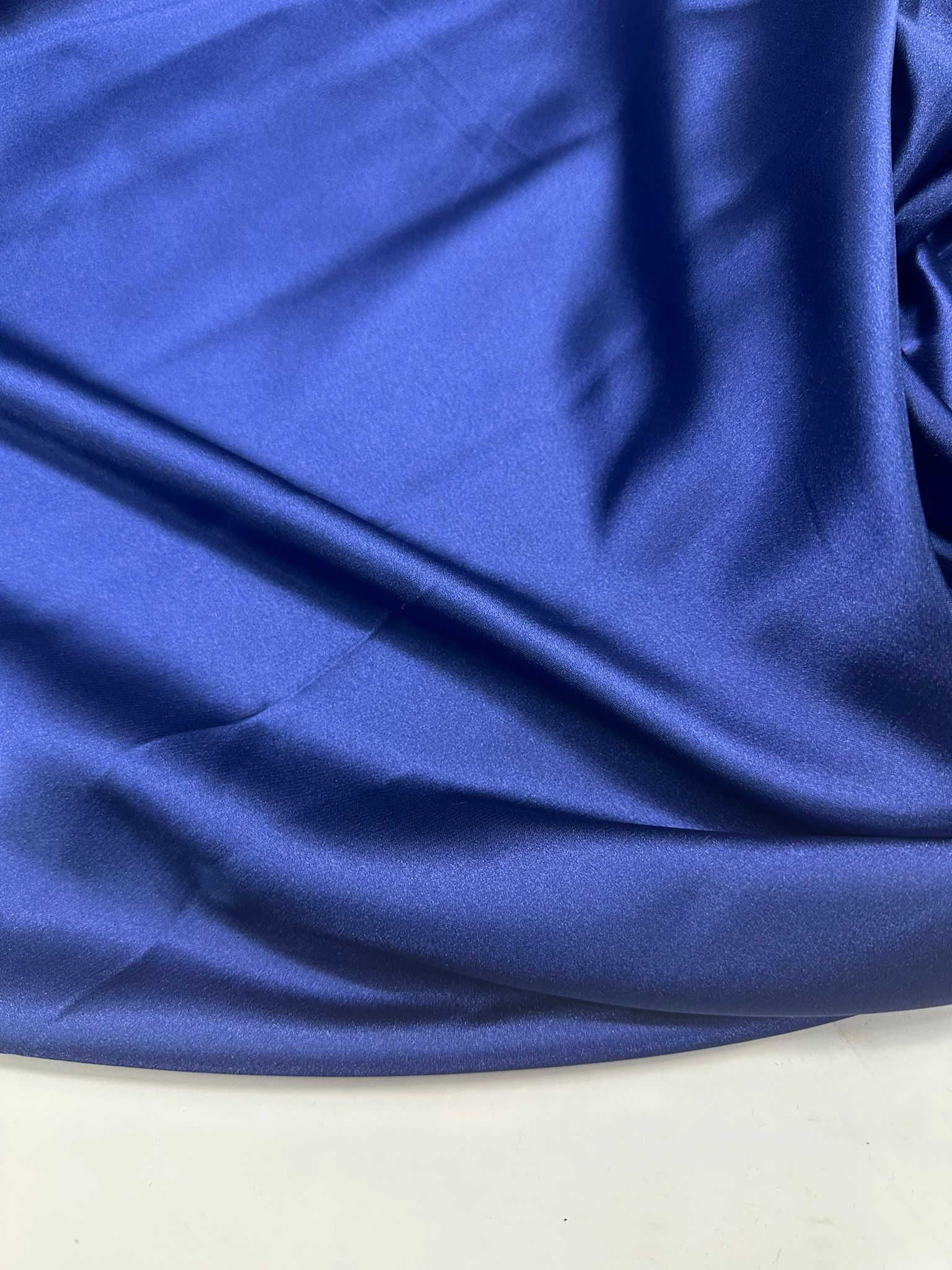 Lacivert Likralı Saten Elbise Etek Şalvar